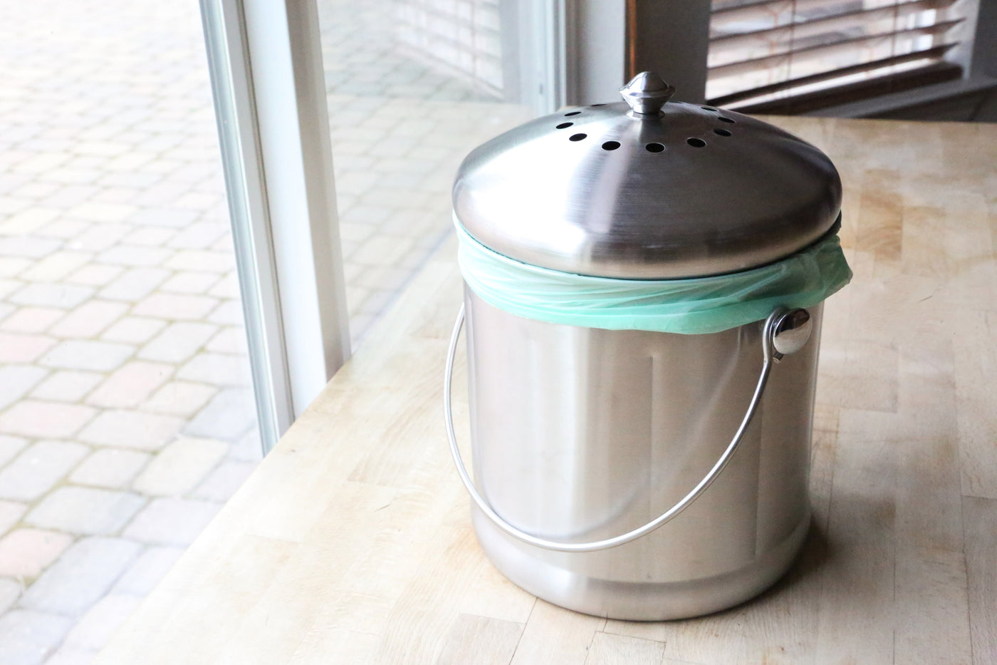 Natural Home Stainless Steel Kitchen Compost Bin Review 2023 - Go Green Post